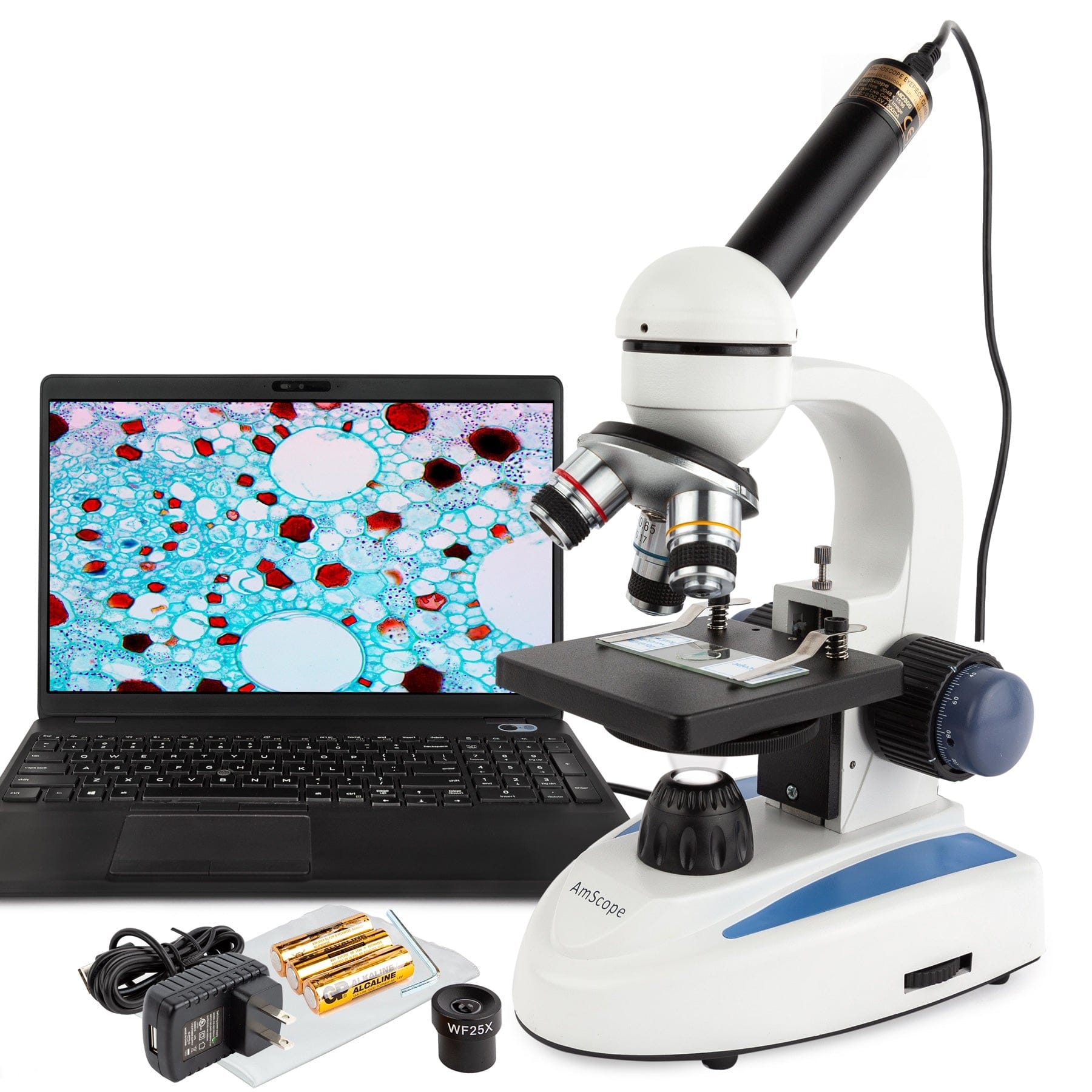 40X-1000X Dual-light Metal Frame Digital Microscope + USB Camera