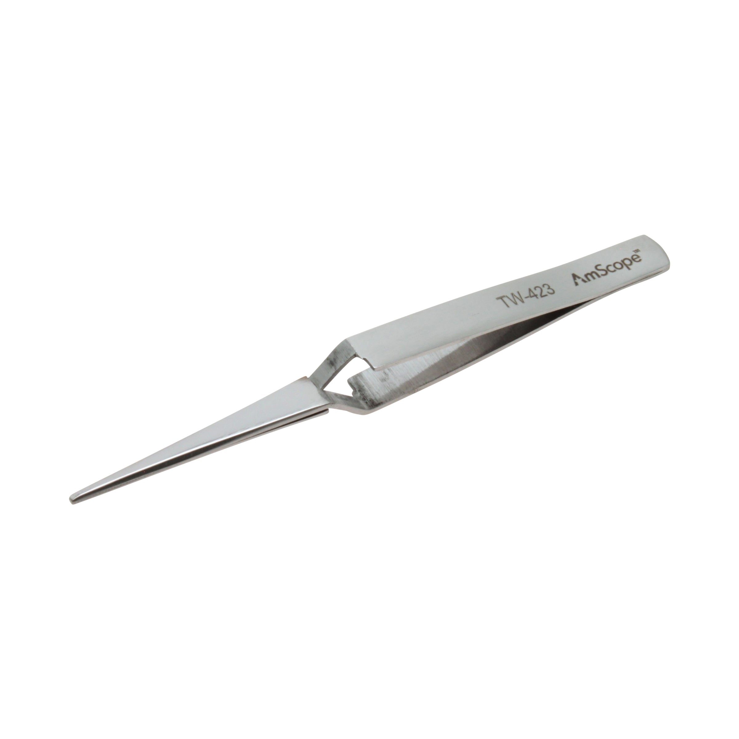 AmScope - 6 1/4 in. Straight Wide Point Cross Locking Tweezers - Multi-Pack  - 5 pcs