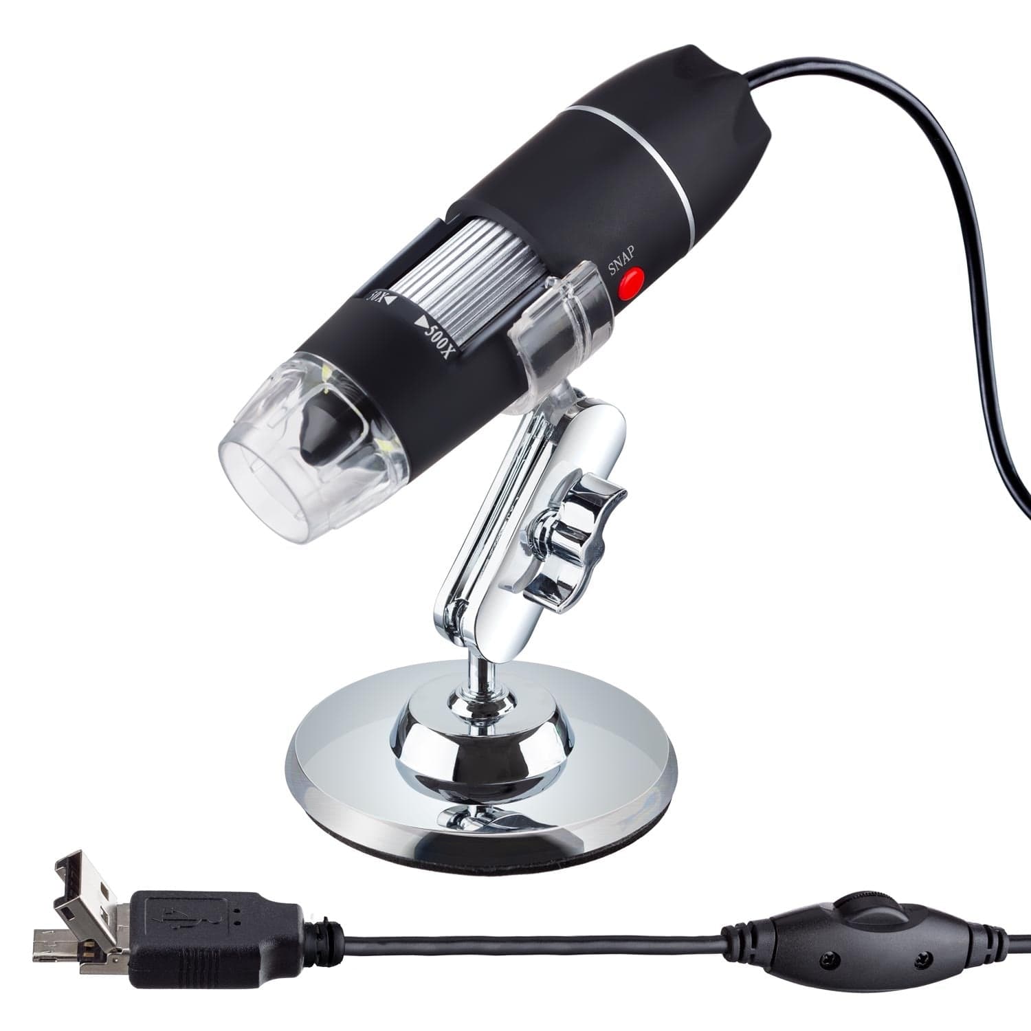 2.0MP, 8 LED, 50x-600x zoom handheld USB microscope