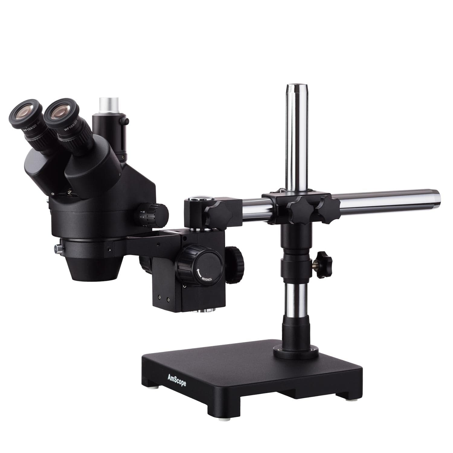 3.5X-180X Trinocular Stereo Zoom Microscope with Black Double Arm