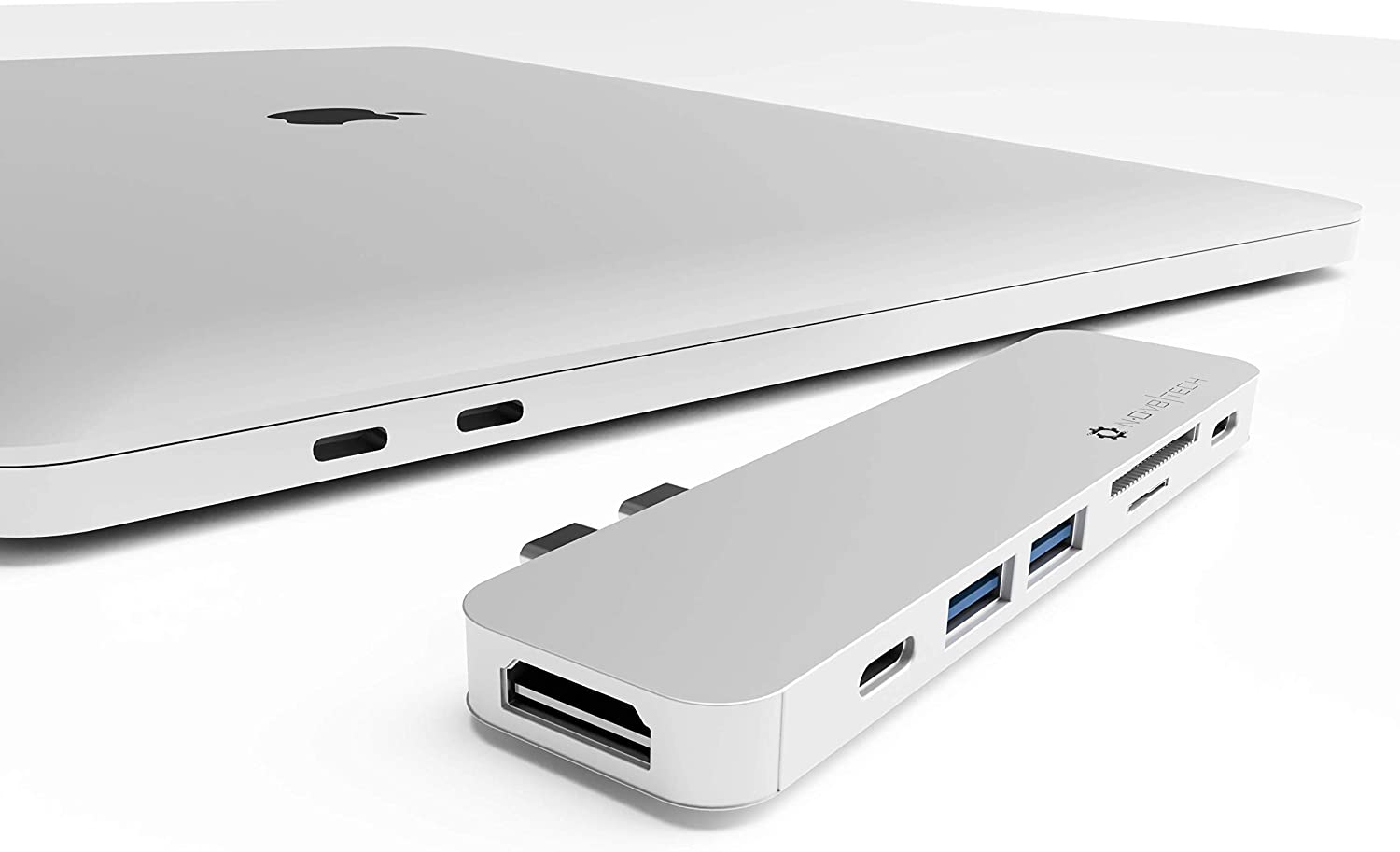 7in2 Silver USB C Hub 7 devices adapter MacBook Air MacBook - NOV8TECH