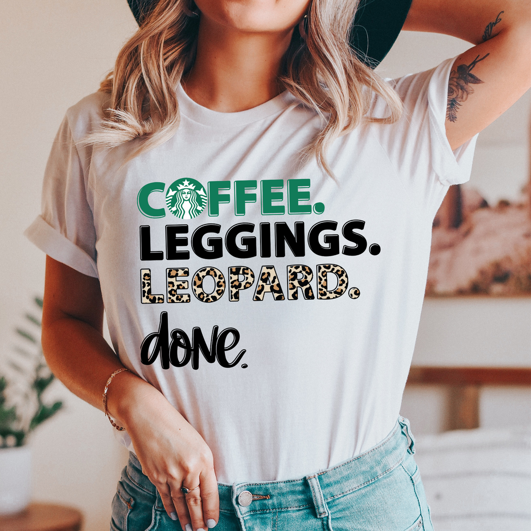 Coffee, Leggings, Leopard, Done