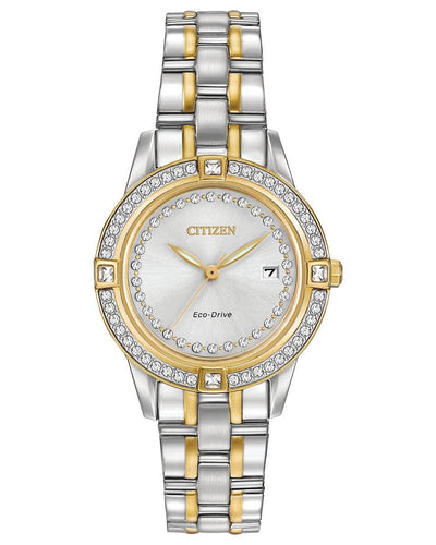 NEW Citizen Silhouette Crystal EX1484-57D Ladies 29mm Watch MSRP $295