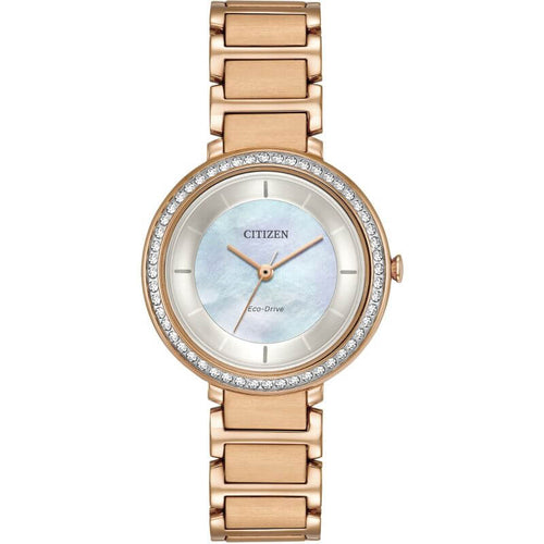 NEW Citizen Silhouette Crystal EX1364-59A Ladies 28mm Watch MSRP $295