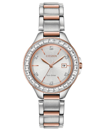 NEW Citizen Silhouette Crystal EX1484-57D Ladies 29mm Watch MSRP