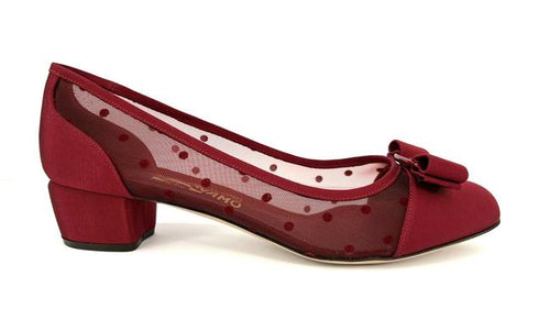 NEW SALVATORE FERRAGAMO Vara Dots Women's 724111 Red Pumps Size