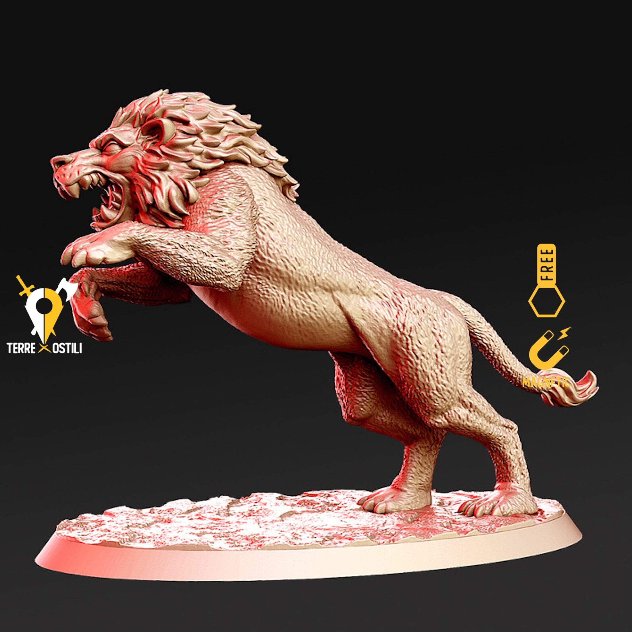 Lion raging beast arena miniature