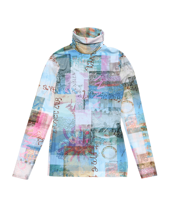 Mix and Match #35 GANNI｜Printed Mesh Long Sleeve Rollneck