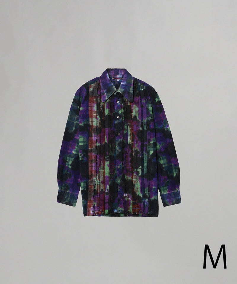 Flannel Shirt->Ribbon Shirt/Uneven Dye-NEEDLES-Forget-me-nots Online Store