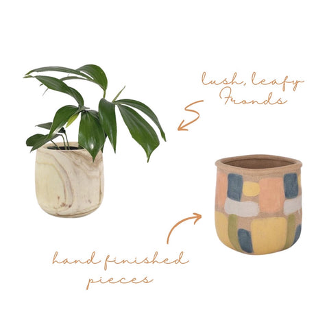 New Med 2022 Homewares Collection Styling Tips - Lush leafy Frond + handmade pieces