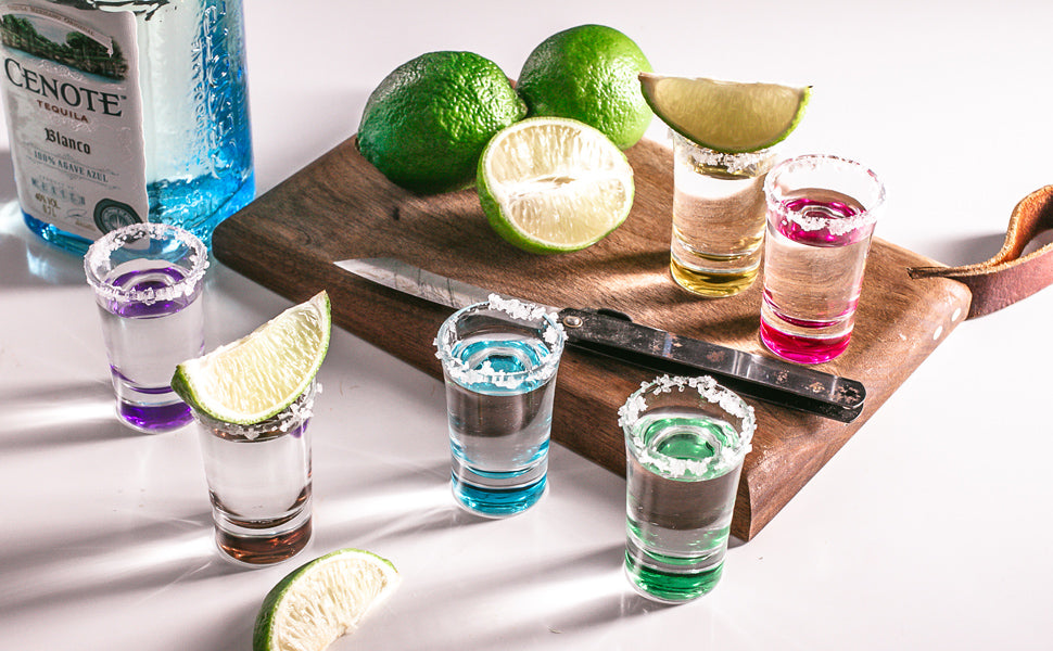 50ml Shot Glasses With Coloured Base FLOW Barware