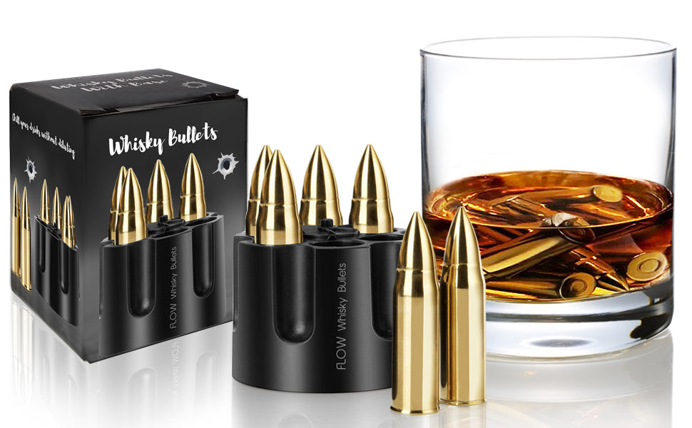 Whisky stones ice cube bullets gold