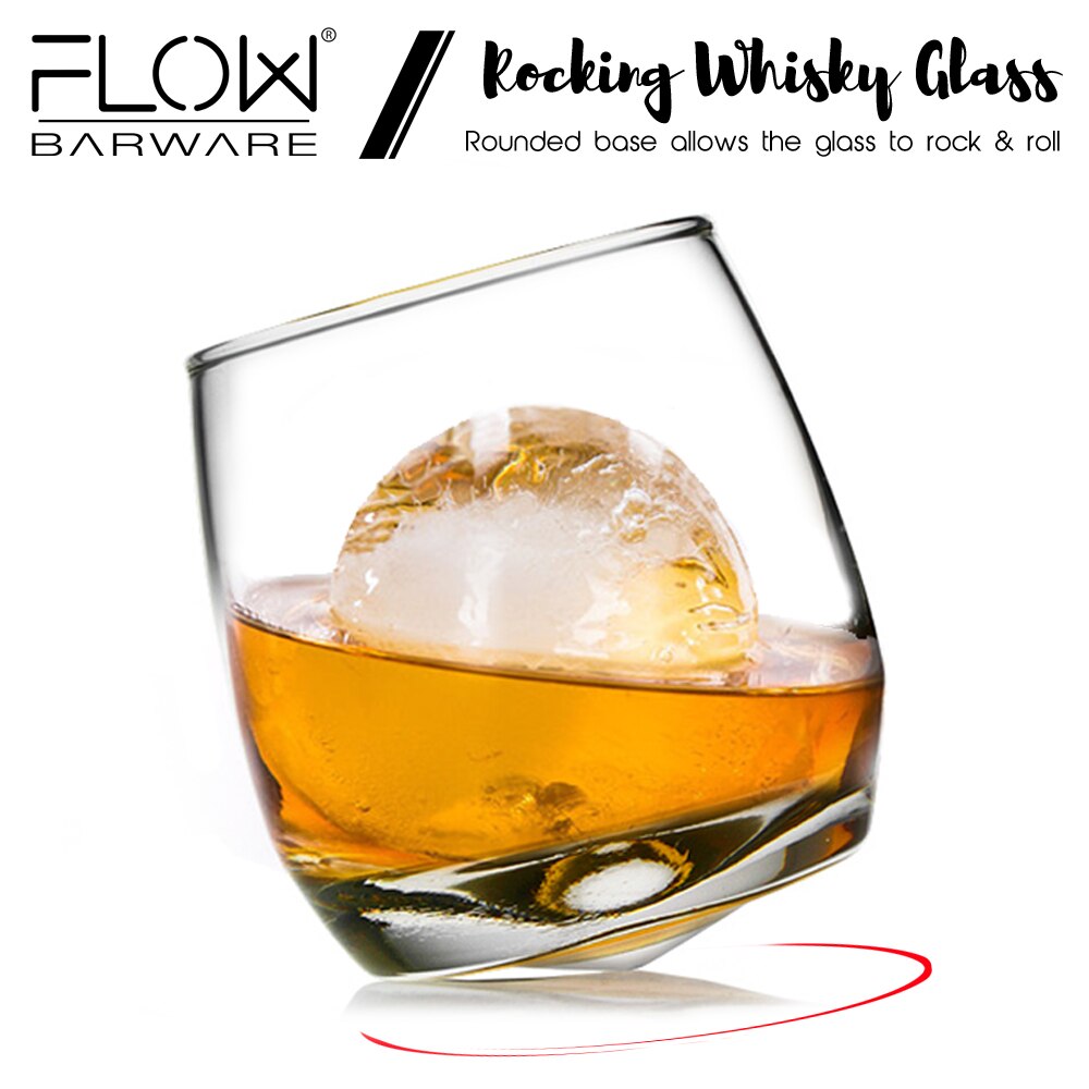 Rocking whisky glass and ice ball maker