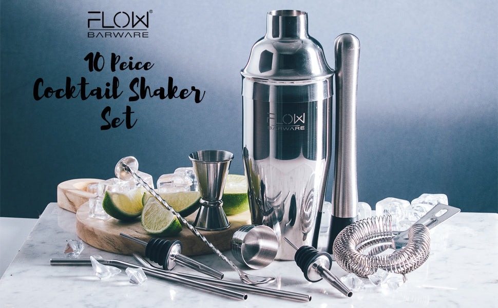 Cocktail Shaker Set - 10 Piece – FLOW Barware®