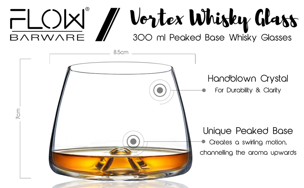 Vortex whiskey tasting glass