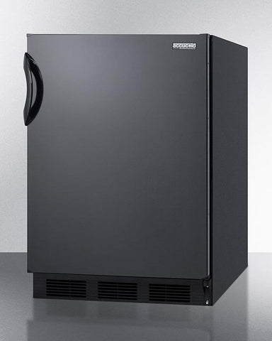 Accucold 24" Wide Built-In All-Refrigerator with Auto Defrost and Black Exterior ADA Compliant