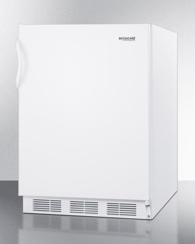 Accucold 24" Wide Built-In All-Refrigerator with Auto Defrost and White Exterior ADA Compliant