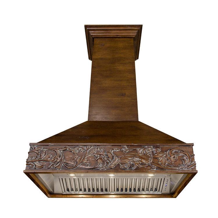 ZLINE Wooden Wall Mount Range Hood in Walnut - Includes Motor - 373RR