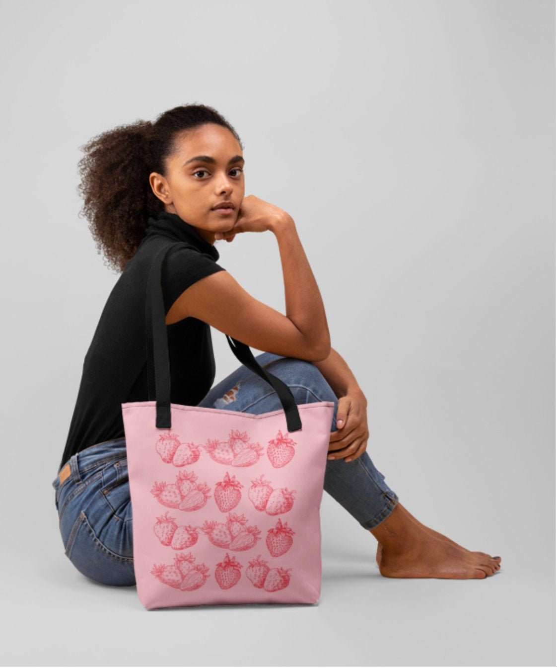 Strawberry Leopard - Leopard Tote Bag