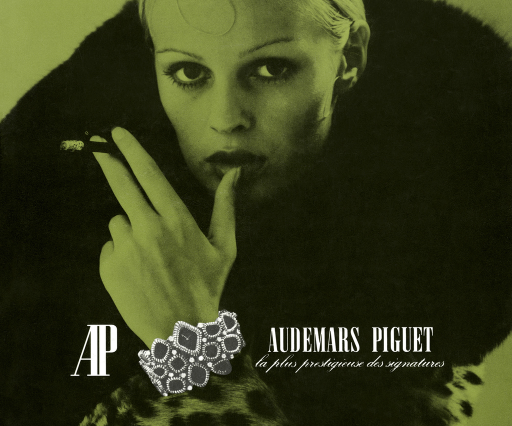 Audemars Piguet brochure from 1972 with woman and Haute Joaillerie watch