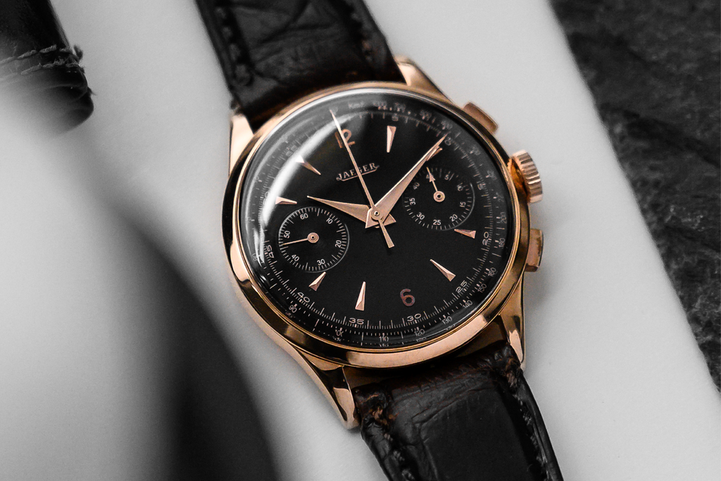 1940s Rose Golden Jaeger Chronograph, 2-register