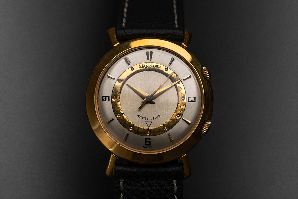 LeCoultre only Memovox in yellow gold with Leopard patina