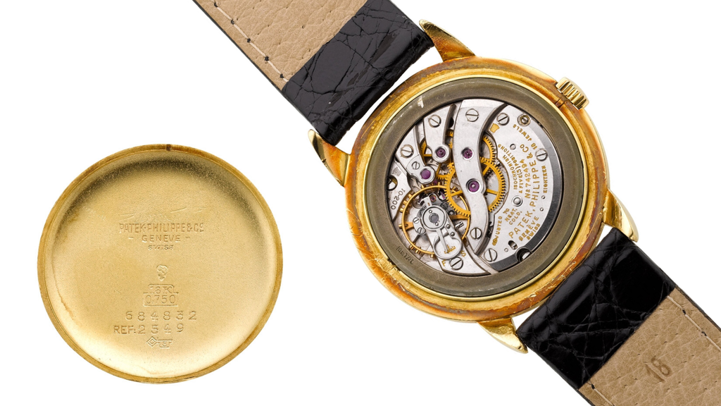 Case back and movement from a vintage Patek Philippe ref. 2549