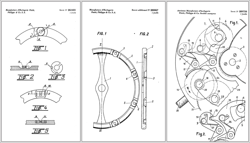 Patek Philippe Patents of the 1940s and 1950s enabling their automatic movement