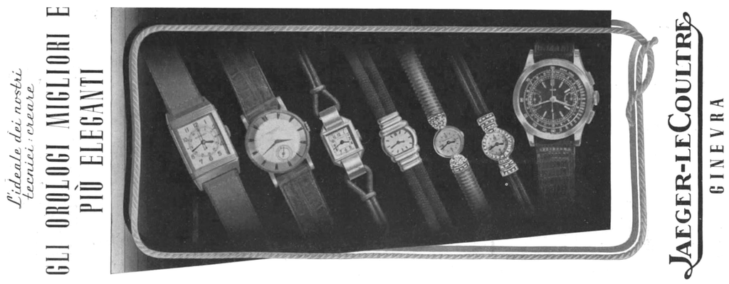 vintage 1940s Jaeger LeCoultre Advertorial featuring various models