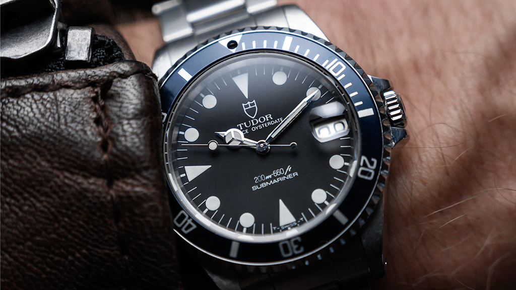 Wristshot of a vintage 1980s Tudor Submariner