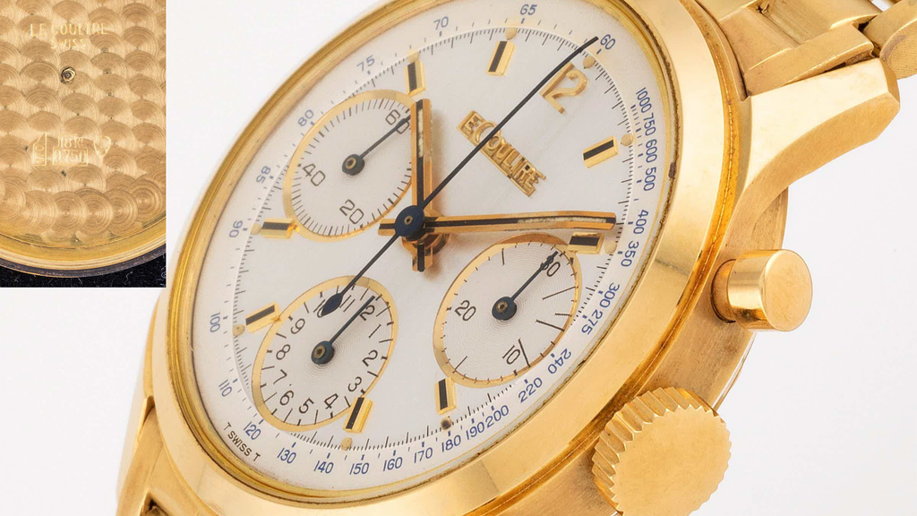 18k Golden LeCoultre Chronograph with case from Charles Dubois