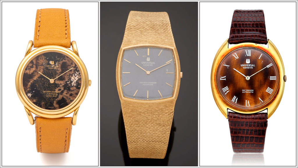 Selection of vintage Universal Geneve Golden Shadow watches