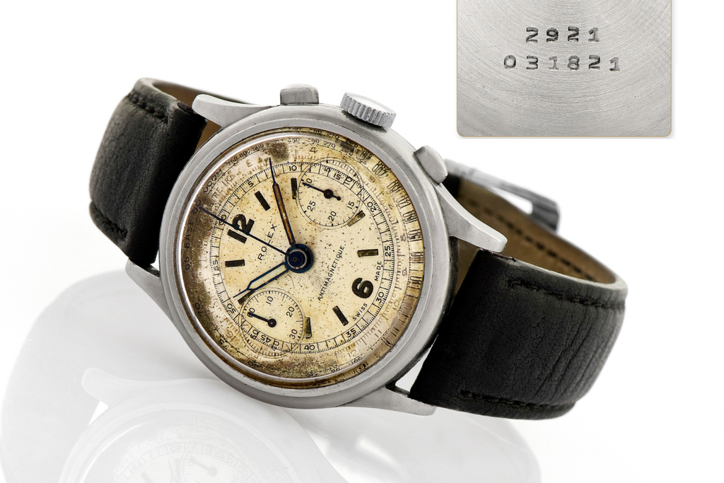 ultra rare Rolex ref. 2921 chronograph from 1937 in 33mm and flat bezel