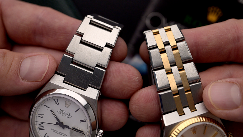 Integrated Jubilee and Oyster bracelets from vintage Rolex Oysterquartz Datejusts