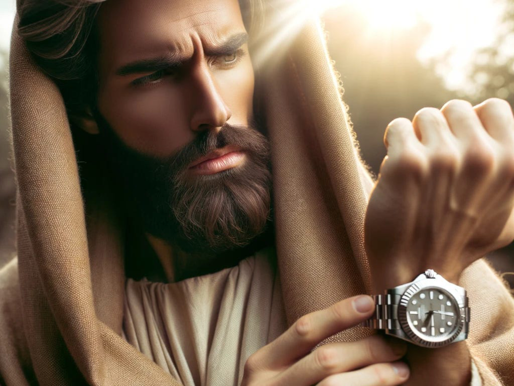 An AI generated image of a Christian leader and his wristwatch