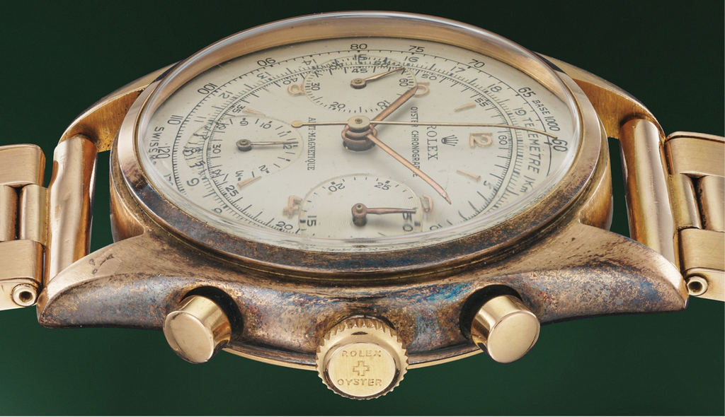 vintage 1940s Rolex 4537 chronograph profile