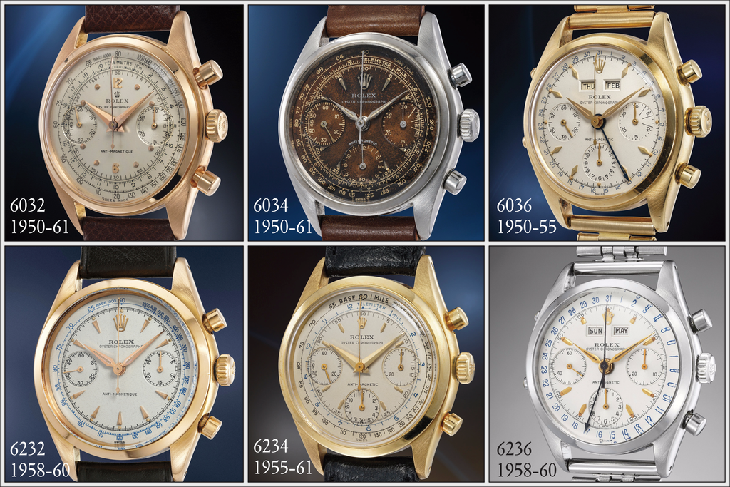 Comparison of vintage Rolex Pre-Daytona Chronographs