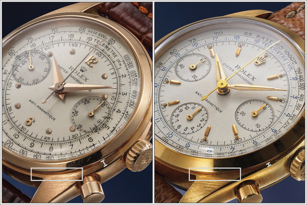 Comparison of vintage Rolex 6032 and 6234 Pre-Daytona Chronographs