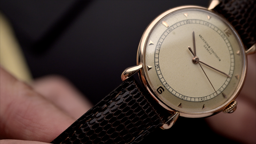 The Pie-Pan-esque dial on a classic Vacheron Constantin 4218