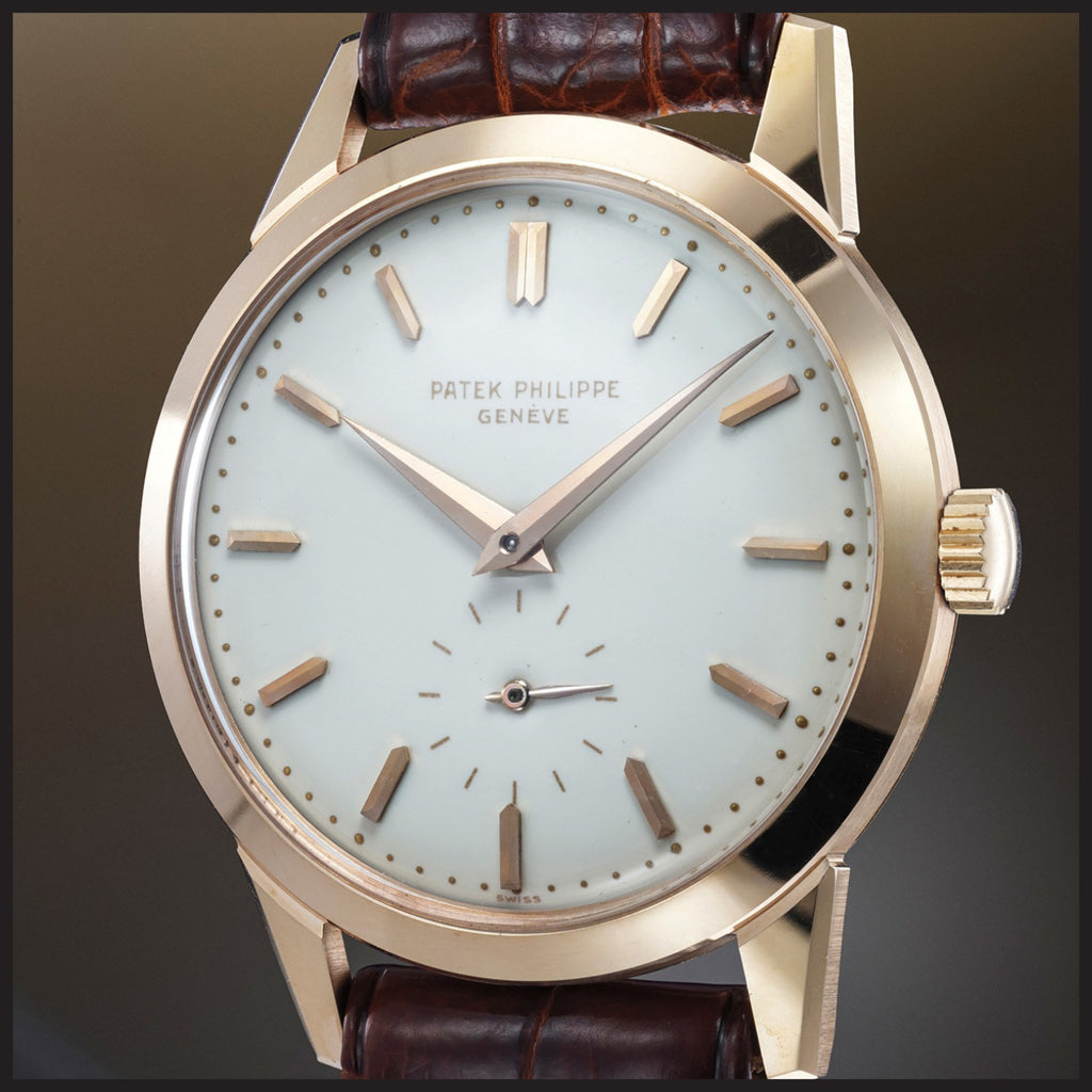 rare Patek Philippe ref. 2577 with brushed Spider Lugs and enamel dial