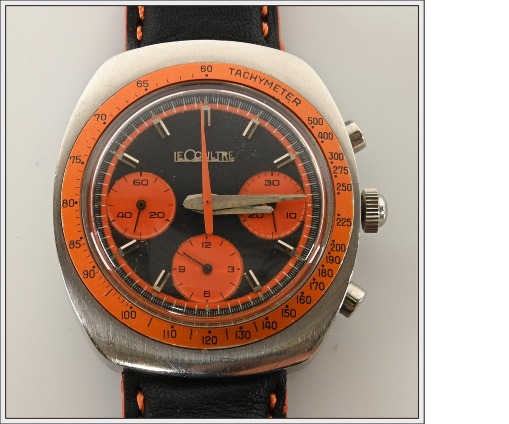 rare orange racing bezel LeCoultre chronograph