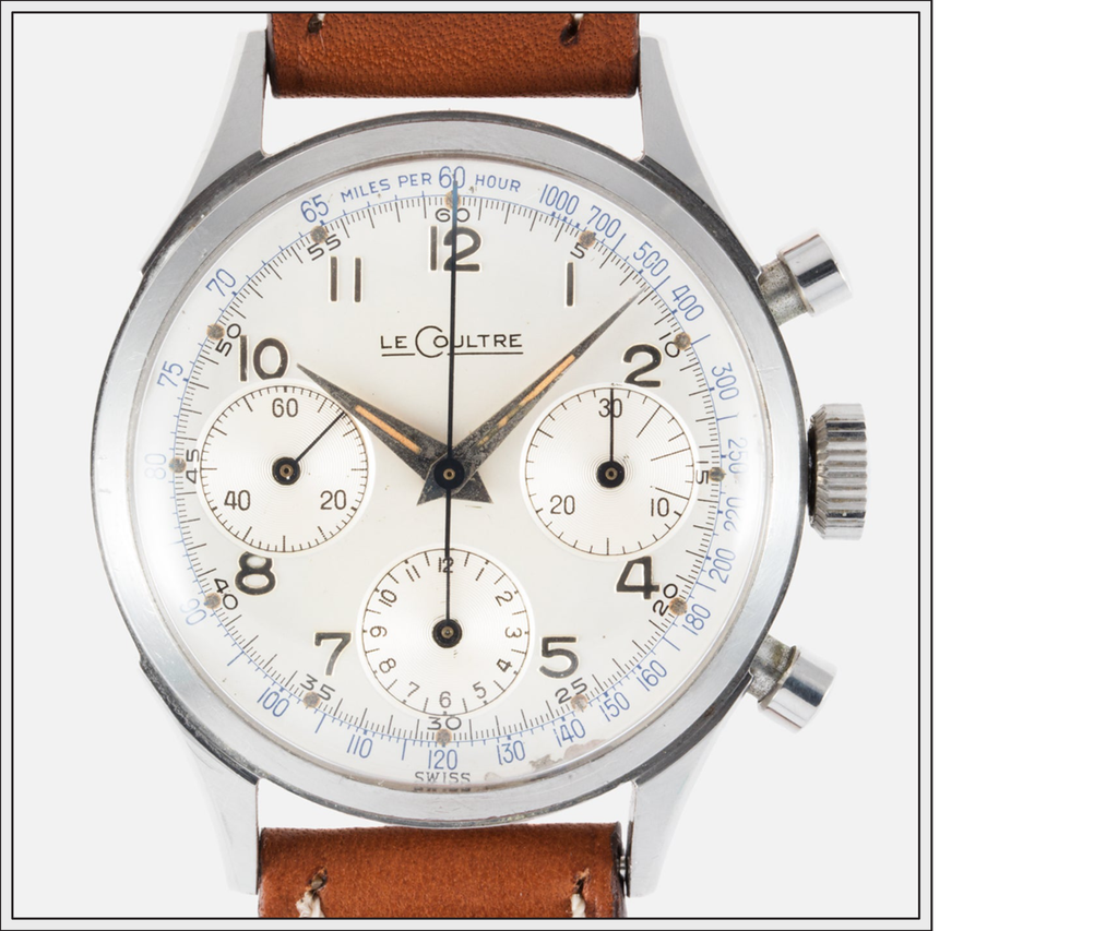 special LeCoutre E355 chronograph in steel with white dial