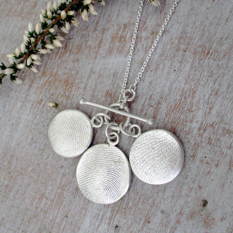 sterling silver fingerprint pendants by Luxe Design Jewellery