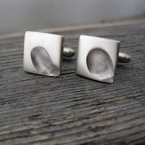 Square Fingerprint Cuff Links