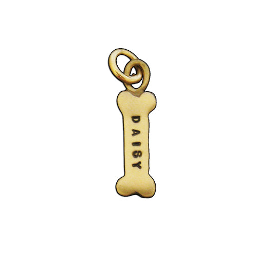 Personalized Gold Dog Bone Charm