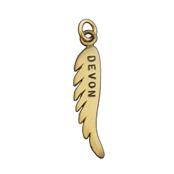 Gold Angel Wing Charm Personalized
