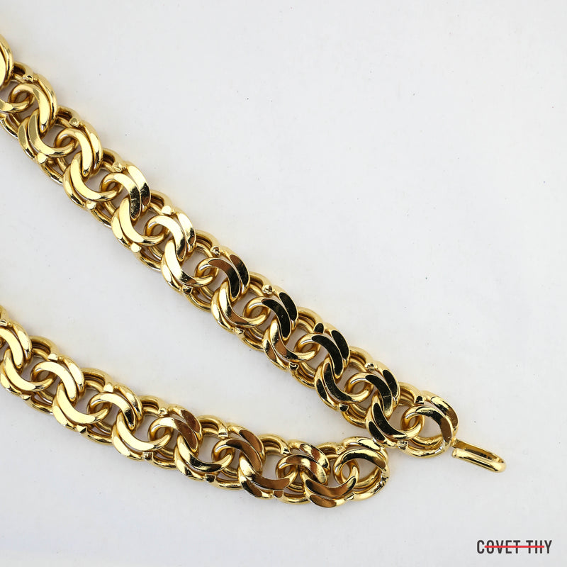 Chanel Double CC Belt with Gold Metal and Braided Chain