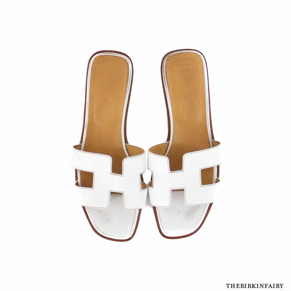 Hermes Oran White Sandal – The Birkin Fairy