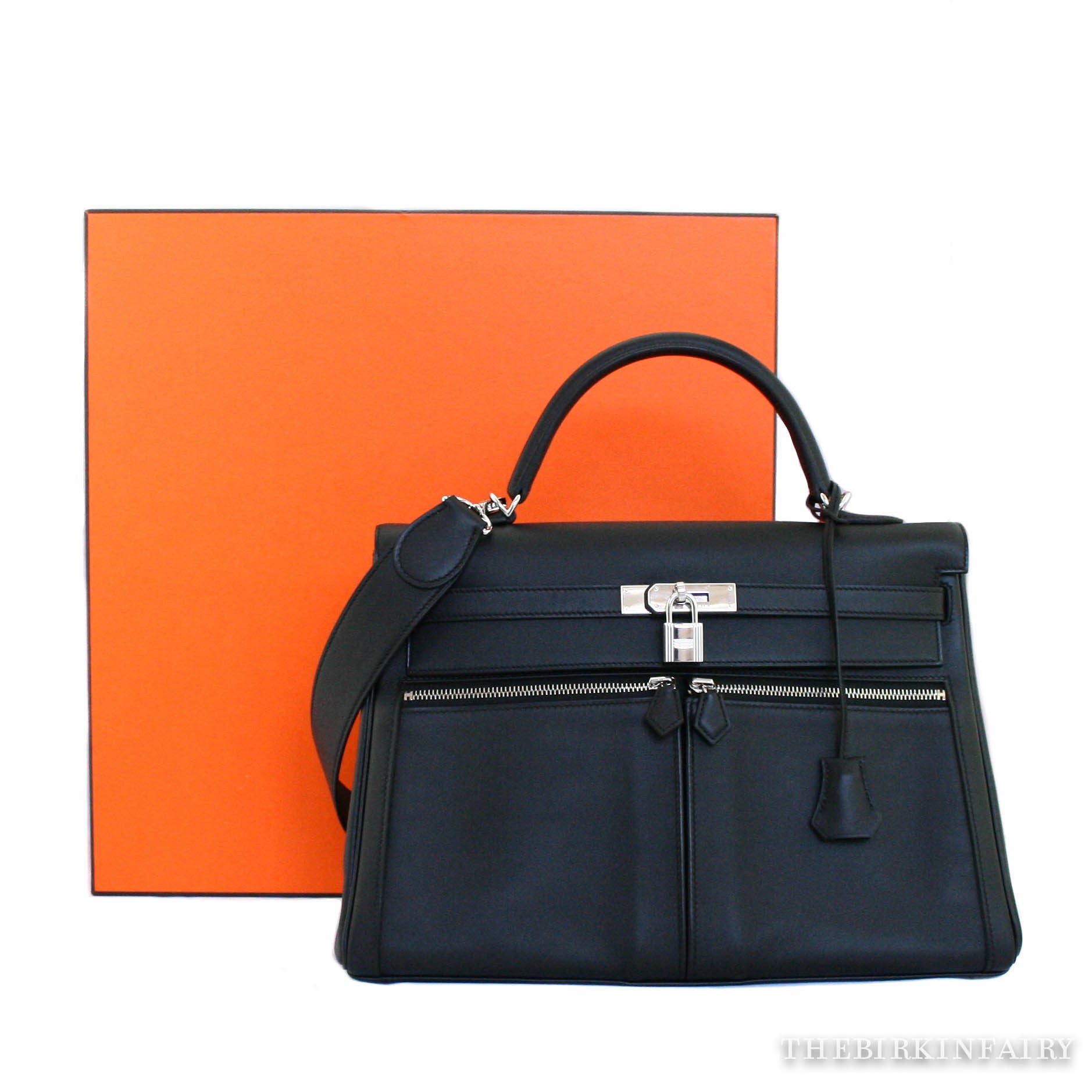 Hermes 35cm Black Kelly Lakis in Swift 