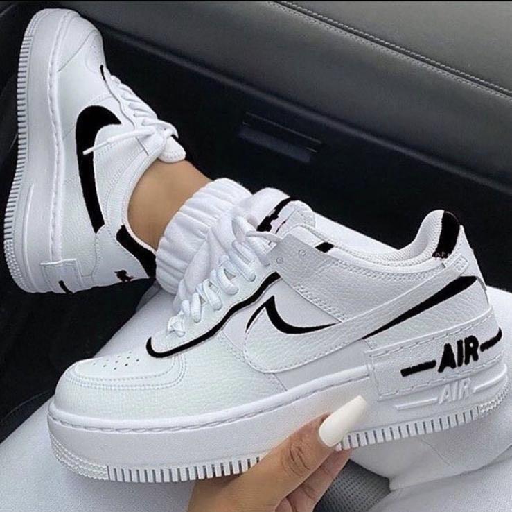 nike air force shadow white and black